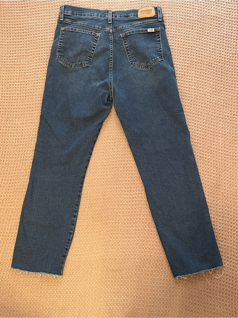 Levi Strauss Heritage High Rise Blue Straight-Leg Jeans Distressed Knee 10-W3 - Picture 2 of 6